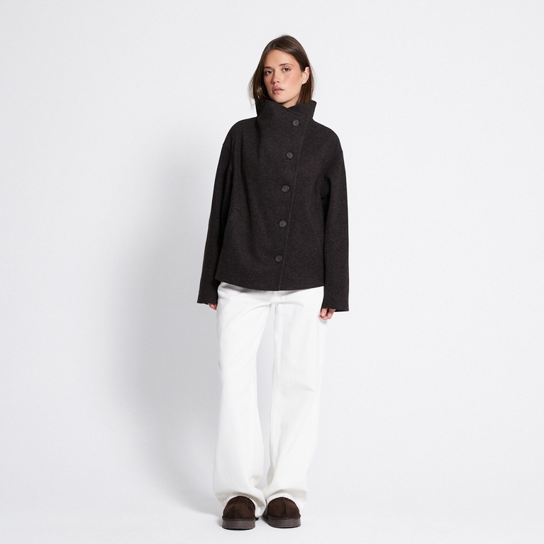 Funnel neck jacket "Blaire" Dark Brown